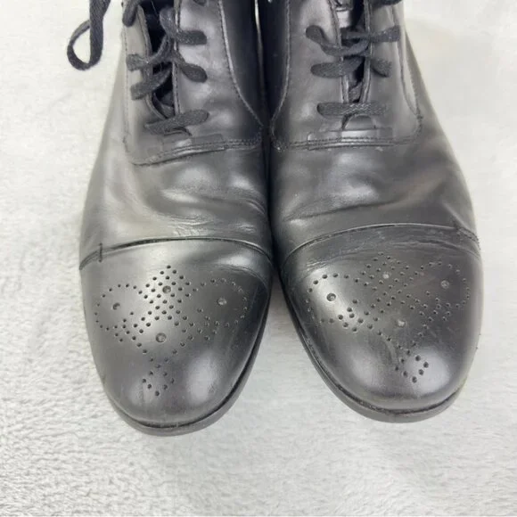 John Varvatos Men's Size 9.5 US Black Leather Wingtip Ankle Boots Made in China